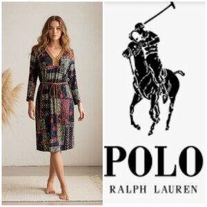 Lauren Ralph Lauren Patchwork Long Sleeve Dress